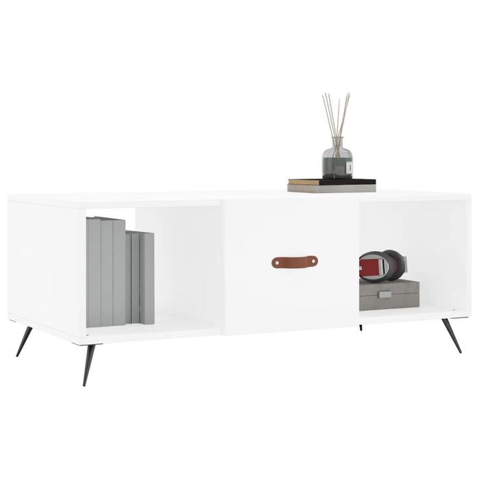 Tavolino da Salotto-Tavolino da soggiorno-Tavolo Bianco 102x50x40 cm in Legno Multistrato 447791