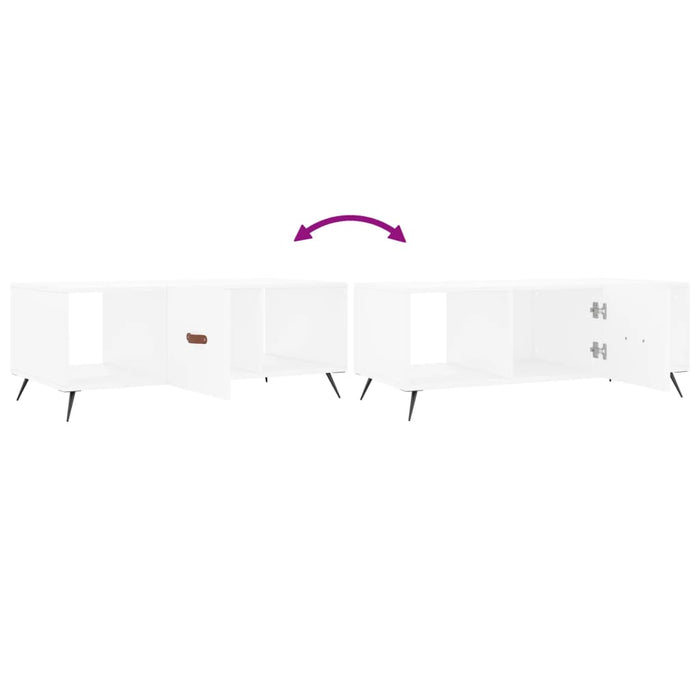 Tavolino da Salotto-Tavolino da soggiorno-Tavolo Bianco 102x50x40 cm in Legno Multistrato 447791