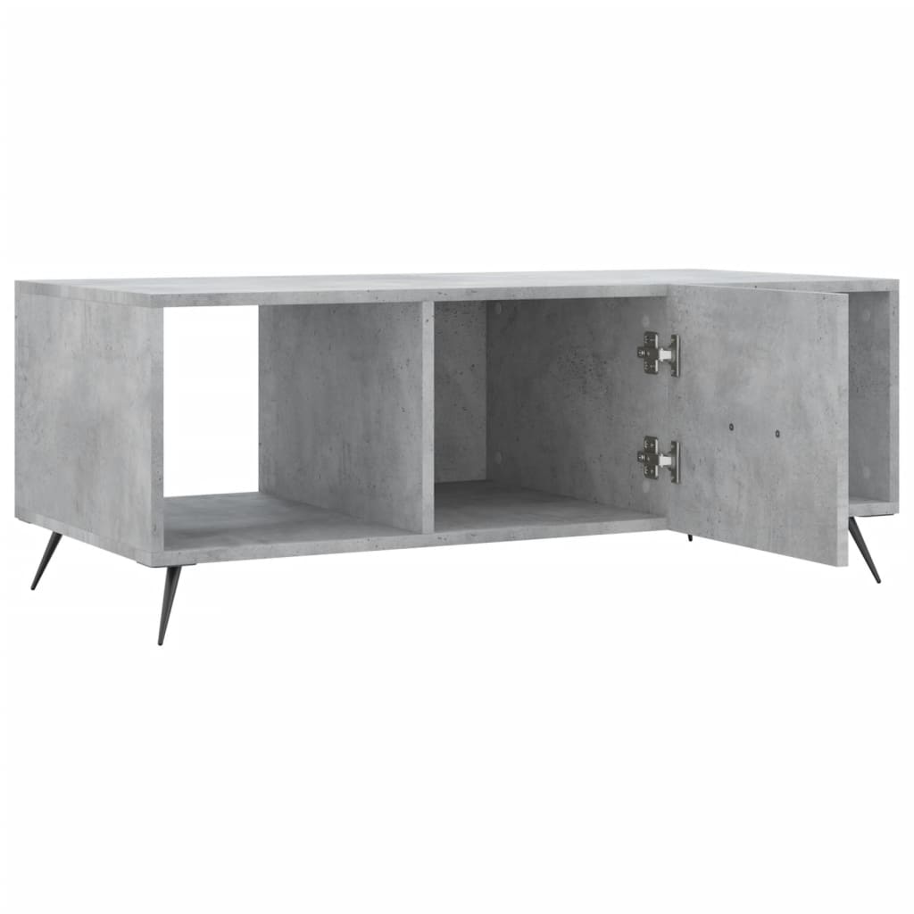 Tavolino Salotto Grigio Cemento 102x50x40 cm Legno Multistrato 829272