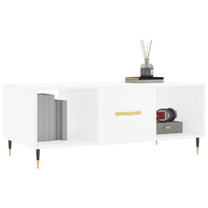 Tavolino da Salotto-Tavolino da soggiorno-Tavolo Bianco 102x50x40 cm in Legno Multistrato 882605