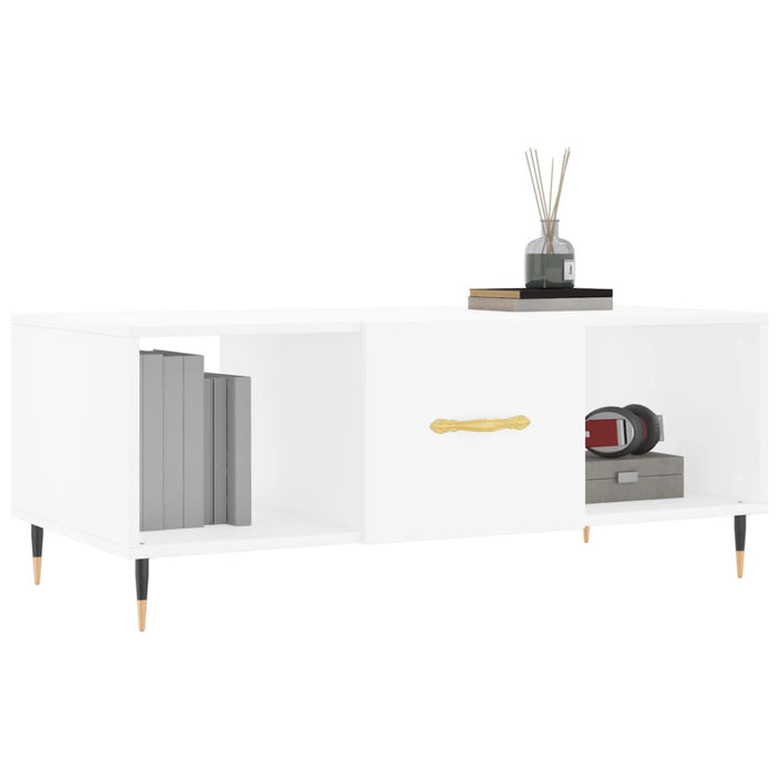 Tavolino da Salotto-Tavolino da soggiorno-Tavolo Bianco 102x50x40 cm in Legno Multistrato 882605