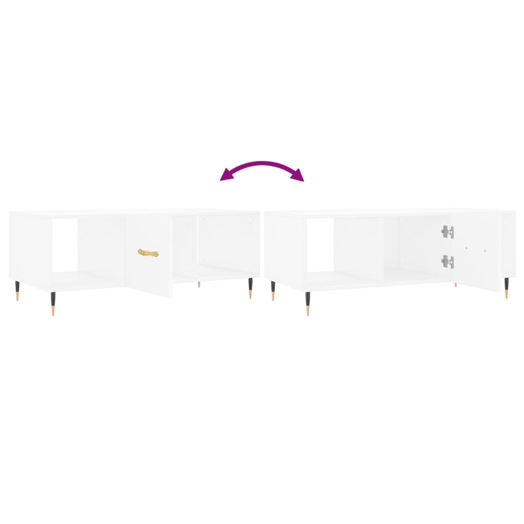 Tavolino da Salotto-Tavolino da soggiorno-Tavolo Bianco 102x50x40 cm in Legno Multistrato 882605