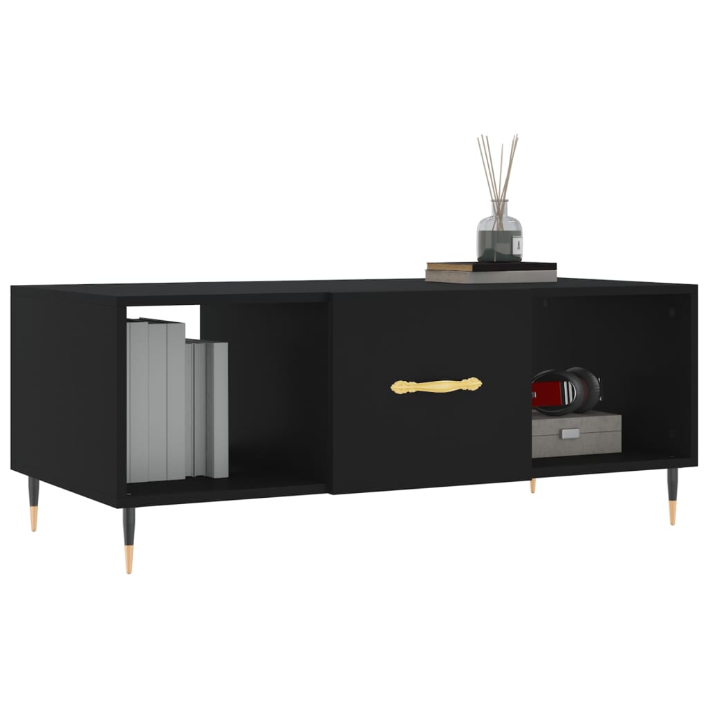 Tavolino da Salotto Nero 102x50x40 cm in Legno Multistrato 829277