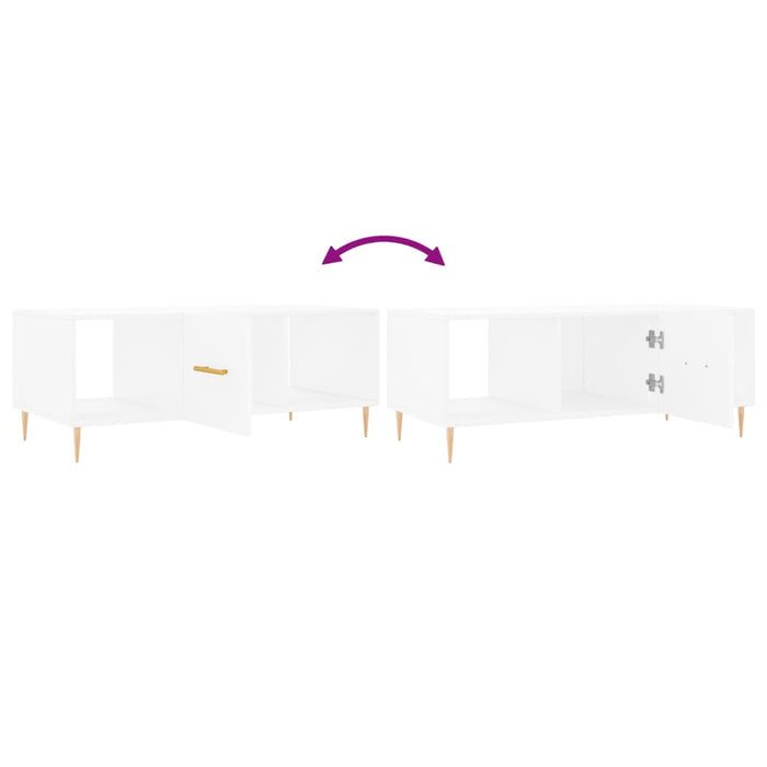 Tavolino da Salotto Bianco 102x50x40 cm in Legno Multistrato 829284