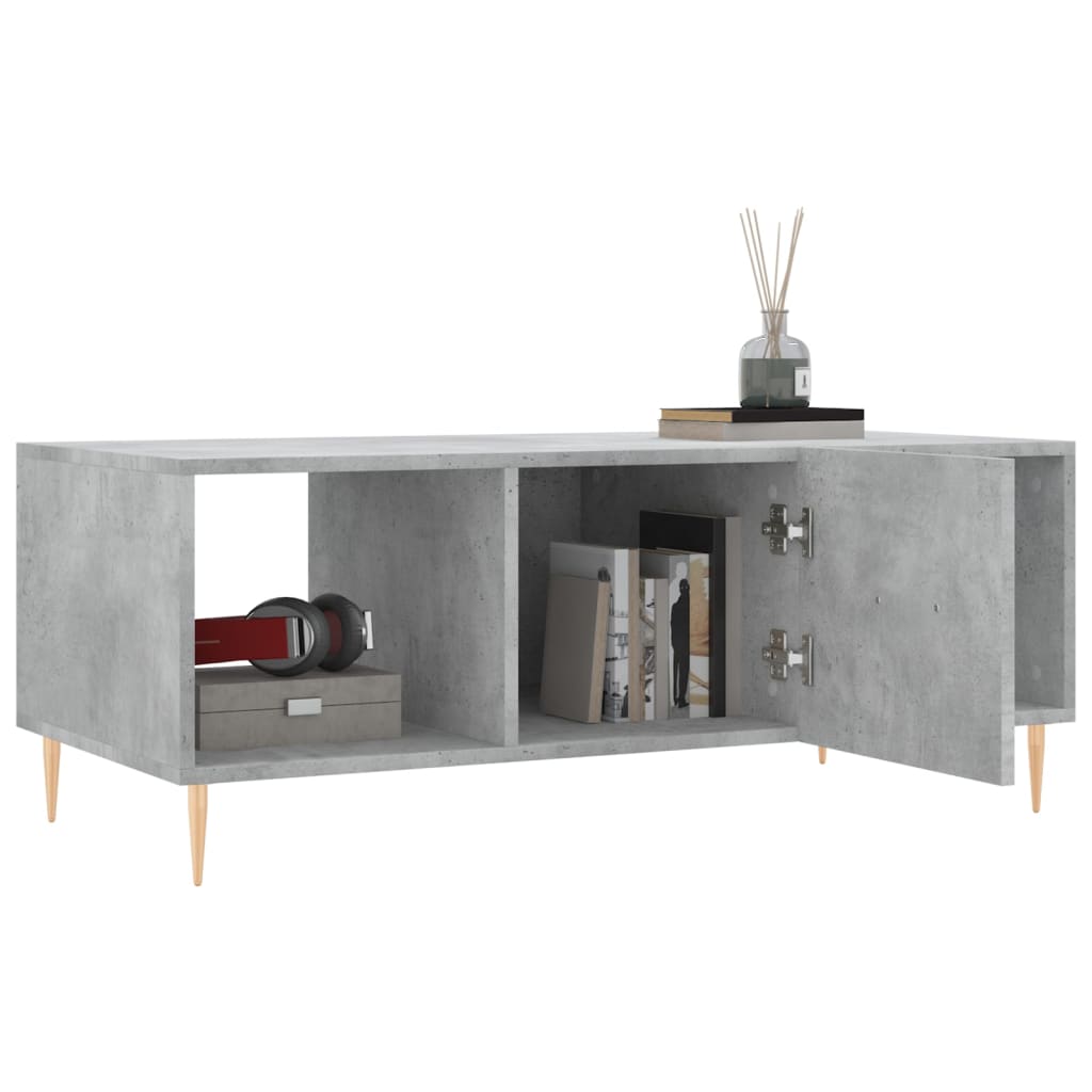 Tavolino Salotto Grigio Cemento 102x50x40 cm Legno Multistrato 829288