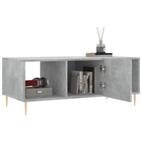 Tavolino Salotto Grigio Cemento 102x50x40 cm Legno Multistrato 829288