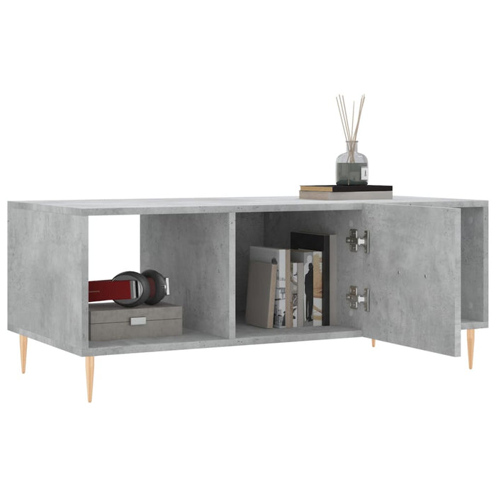 Tavolino Salotto Grigio Cemento 102x50x40 cm Legno Multistrato 829288