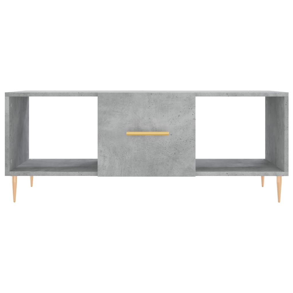 Tavolino Salotto-Tavolino da soggiorno-Tavolo Grigio Cemento 102x50x40 cm Legno Multistrato 882814