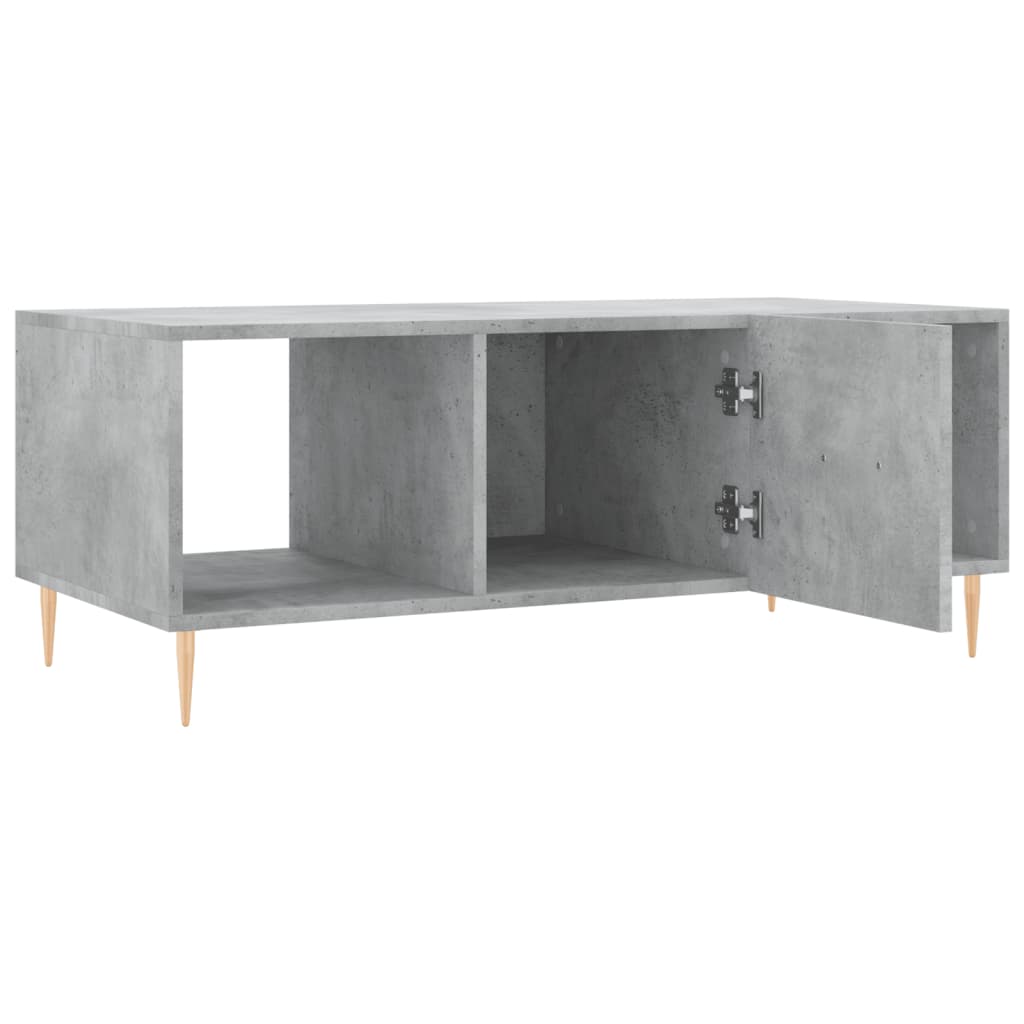 Tavolino Salotto-Tavolino da soggiorno-Tavolo Grigio Cemento 102x50x40 cm Legno Multistrato 882814