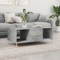 Tavolino Salotto-Tavolino da soggiorno-Tavolo Grigio Cemento 102x50x40 cm Legno Multistrato 882814