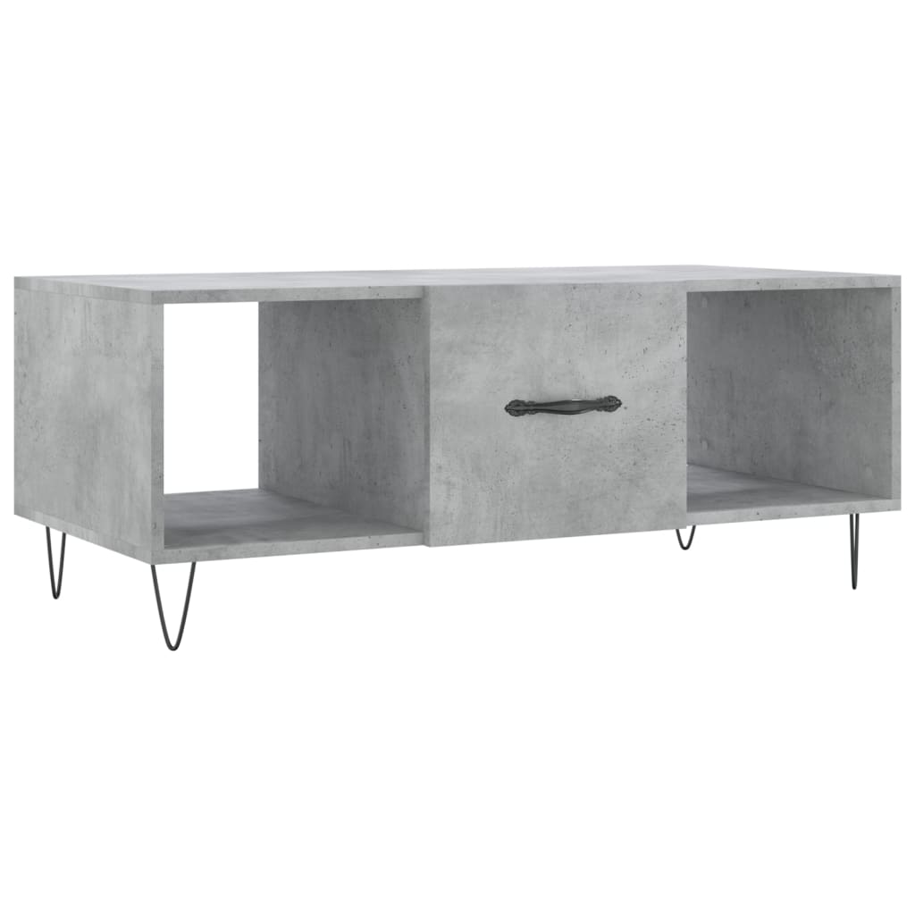 Tavolino Salotto Grigio Cemento 102x50x40 cm Legno Multistrato 829296