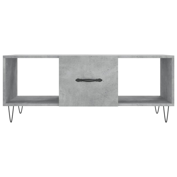 Tavolino Salotto Grigio Cemento 102x50x40 cm Legno Multistrato 829296