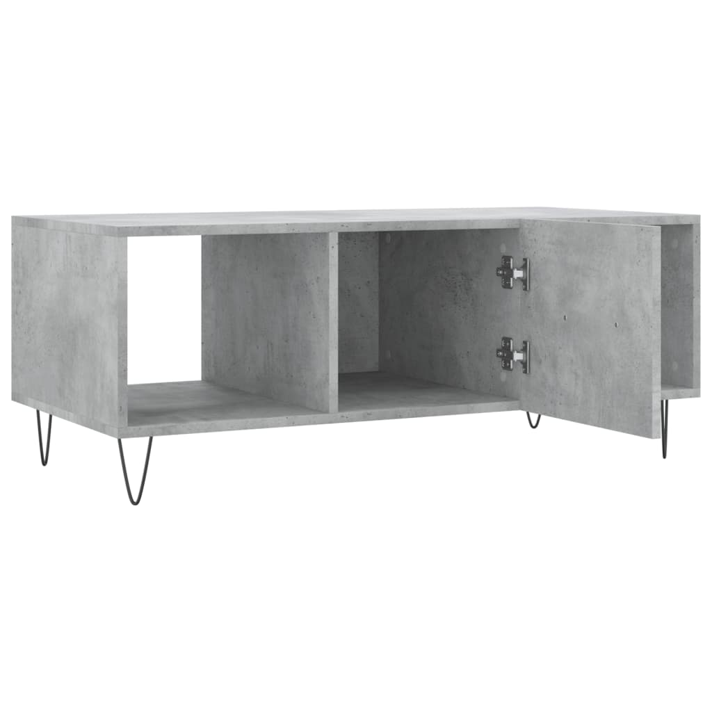 Tavolino Salotto Grigio Cemento 102x50x40 cm Legno Multistrato 829296