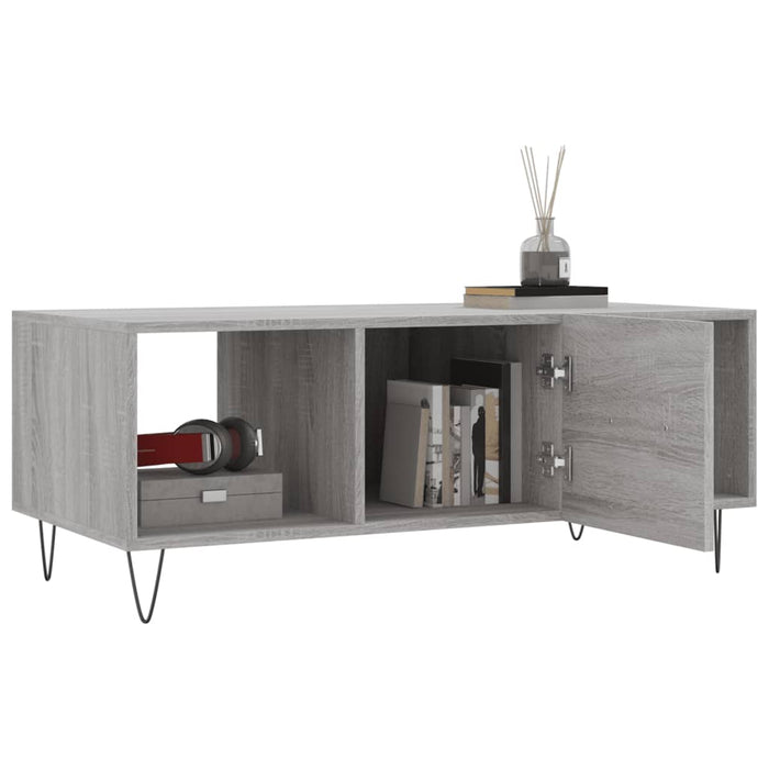 Tavolino da Salotto Grigio Sonoma 102x50x40cm Legno Multistrato 829298