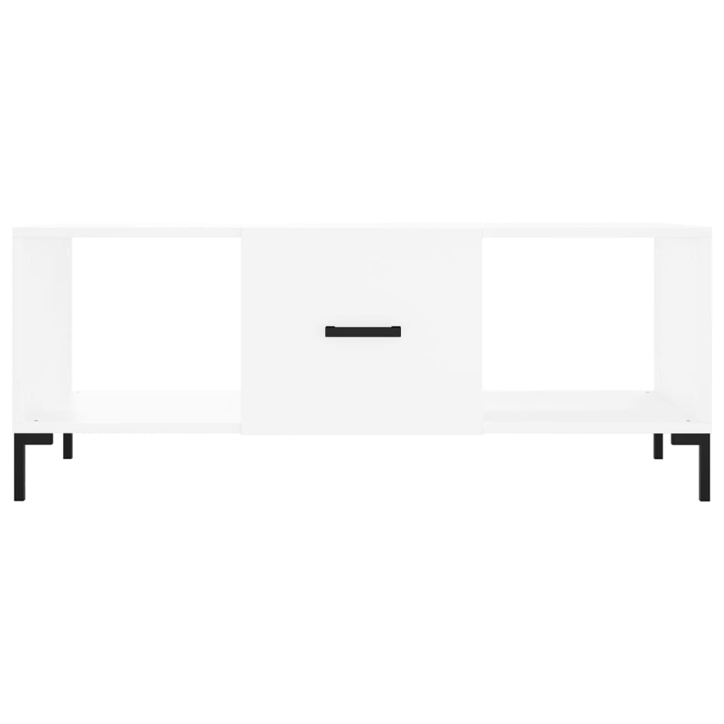 Tavolino da Salotto Bianco 102x50x40 cm in Legno Multistrato 829300