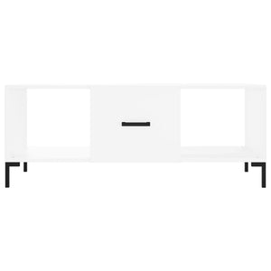 Tavolino da Salotto Bianco 102x50x40 cm in Legno Multistrato 829300