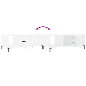 Tavolino da Salotto-Tavolino da soggiorno-Tavolo Bianco 102x50x40 cm in Legno Multistrato 842313