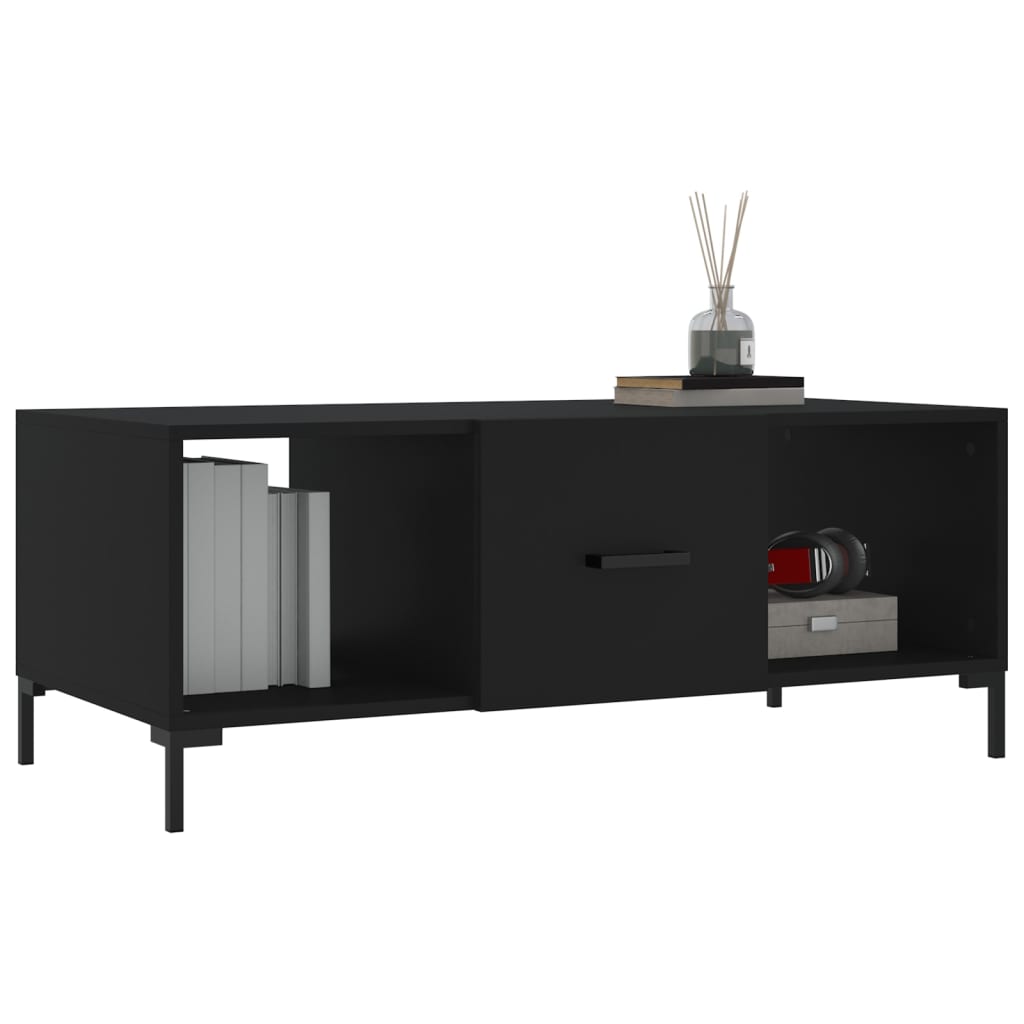 Tavolino da Salotto Nero 102x50x40 cm in Legno Multistrato 829301