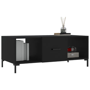 Tavolino da Salotto Nero 102x50x40 cm in Legno Multistrato 829301