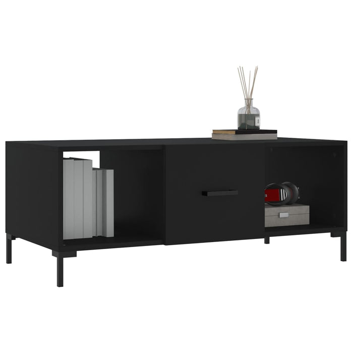 Tavolino da Salotto Nero 102x50x40 cm in Legno Multistrato 829301