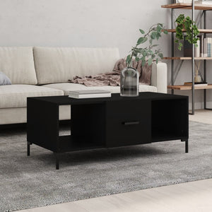 Tavolino da Salotto Nero 102x50x40 cm in Legno Multistrato 829301