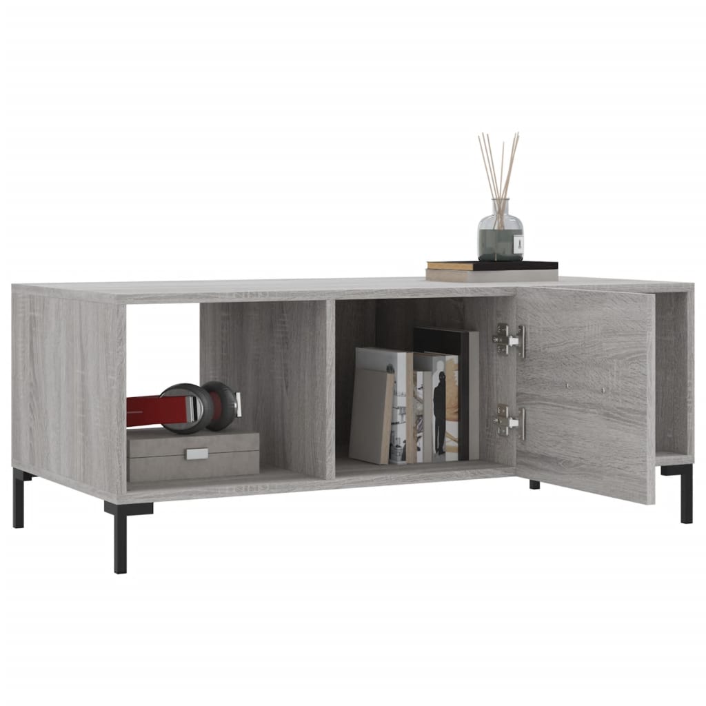 Tavolino da Salotto Grigio Sonoma 102x50x40cm Legno Multistrato 829306