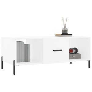 Tavolino da Salotto-Tavolino da soggiorno-Tavolo Bianco 102x50x40 cm in Legno Multistrato 907670
