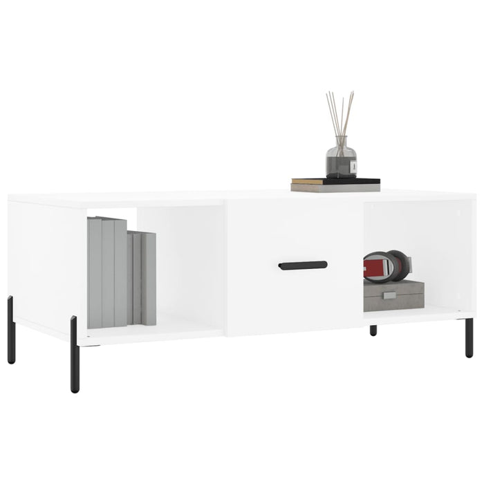 Tavolino da Salotto Bianco 102x50x40 cm in Legno Multistratocod mxl 103575