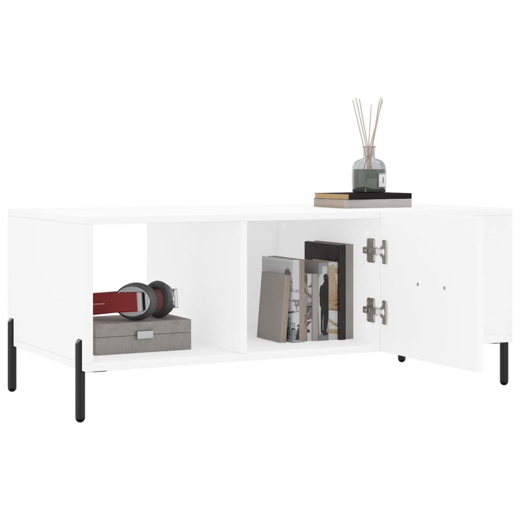 Tavolino da Salotto Bianco 102x50x40 cm in Legno Multistrato 829308