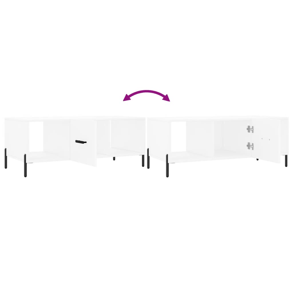 Tavolino da Salotto Bianco 102x50x40 cm in Legno Multistrato 829308