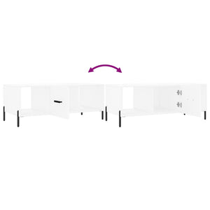 Tavolino da Salotto Bianco 102x50x40 cm in Legno Multistrato 829308