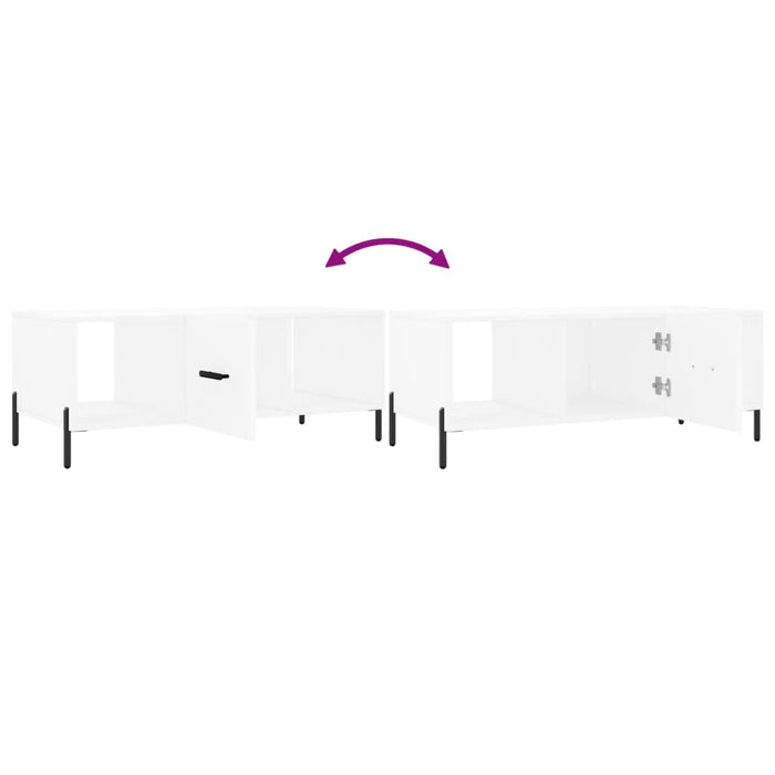 Tavolino da Salotto Bianco 102x50x40 cm in Legno Multistrato 829308