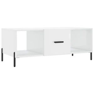Tavolino da Salotto Bianco Lucido 102x50x40cm Legno Multistratocod mxl 127912