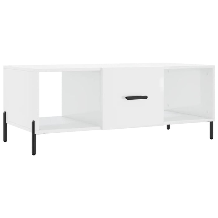 Tavolino da Salotto Bianco Lucido 102x50x40cm Legno Multistratocod mxl 127912