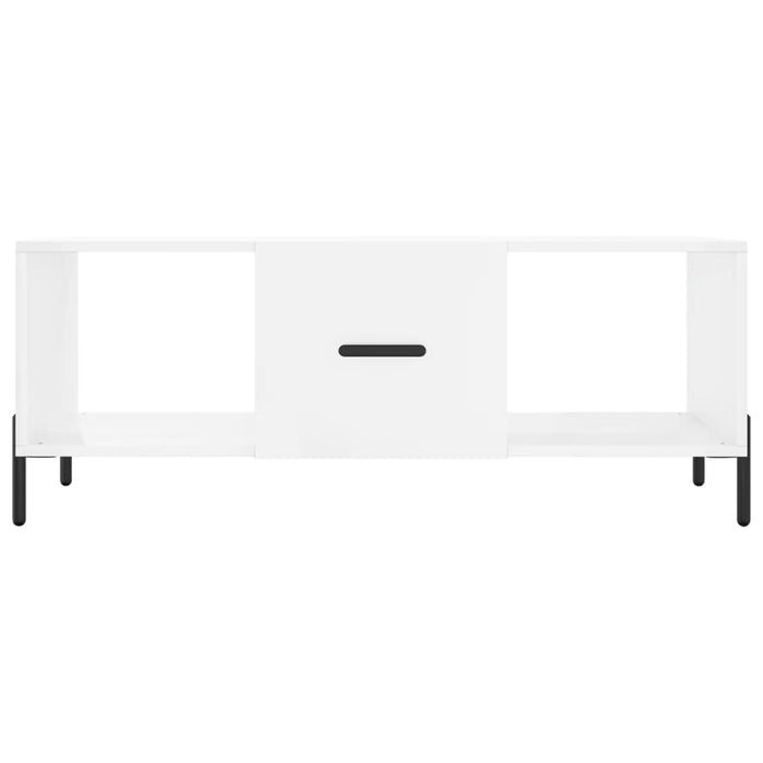 Tavolino da Salotto Bianco Lucido 102x50x40cm Legno Multistrato 829310