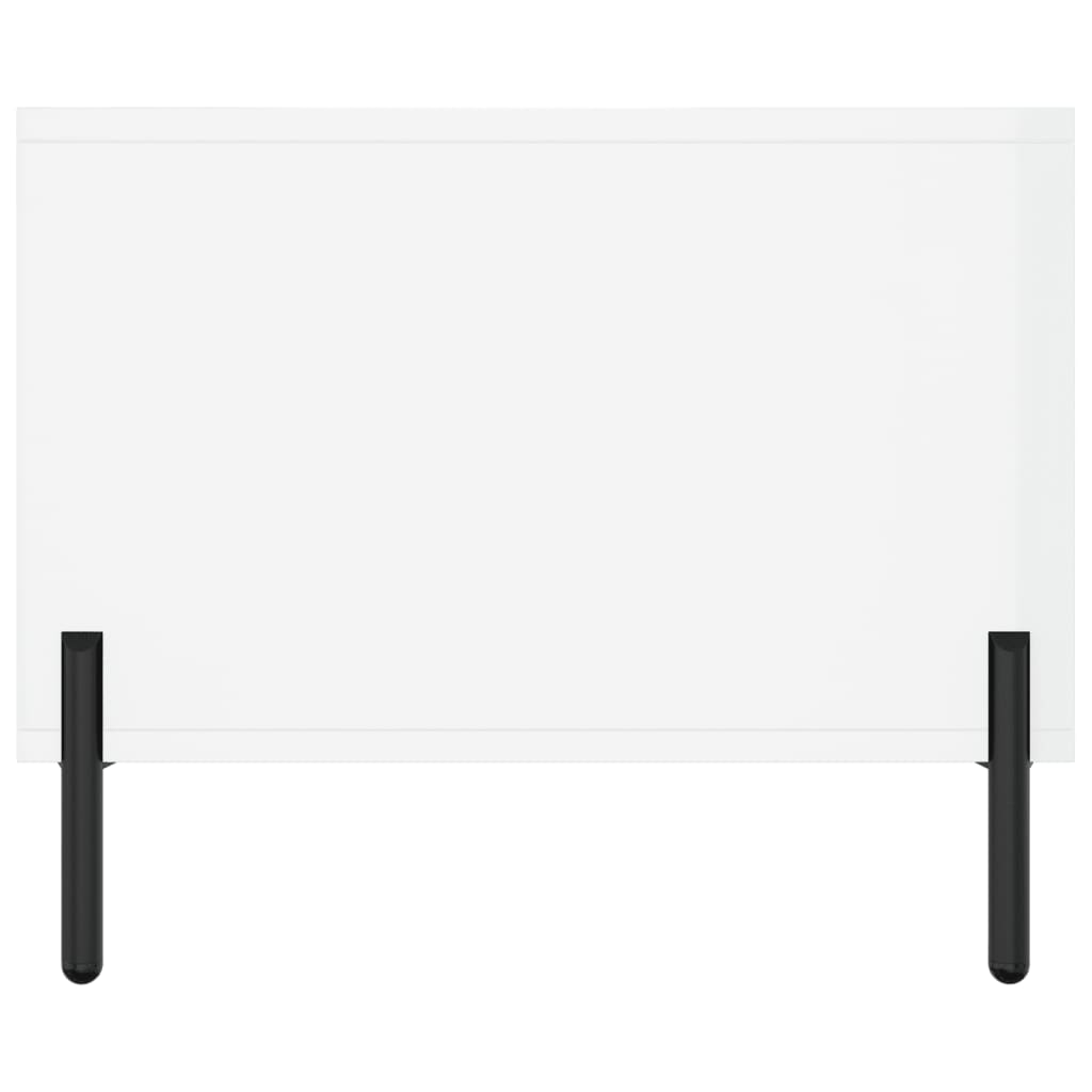 Tavolino da Salotto Bianco Lucido 102x50x40cm Legno Multistrato 829310