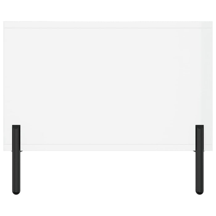 Tavolino da Salotto Bianco Lucido 102x50x40cm Legno Multistrato 829310