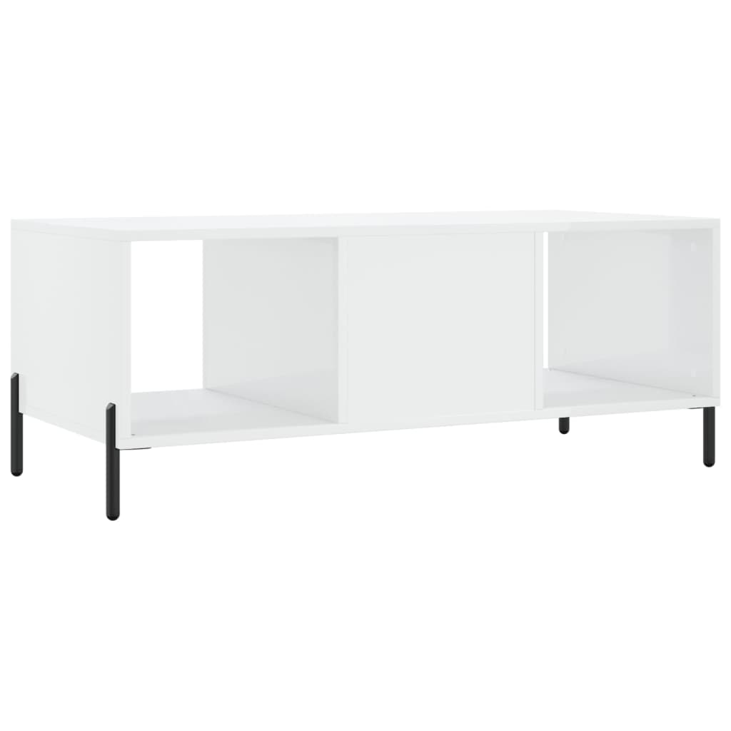 Tavolino da Salotto Bianco Lucido 102x50x40cm Legno Multistrato 829310