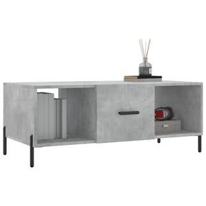 Tavolino Salotto-Tavolino da soggiorno-Tavolo Grigio Cemento 102x50x40 cm Legno Multistrato 892826