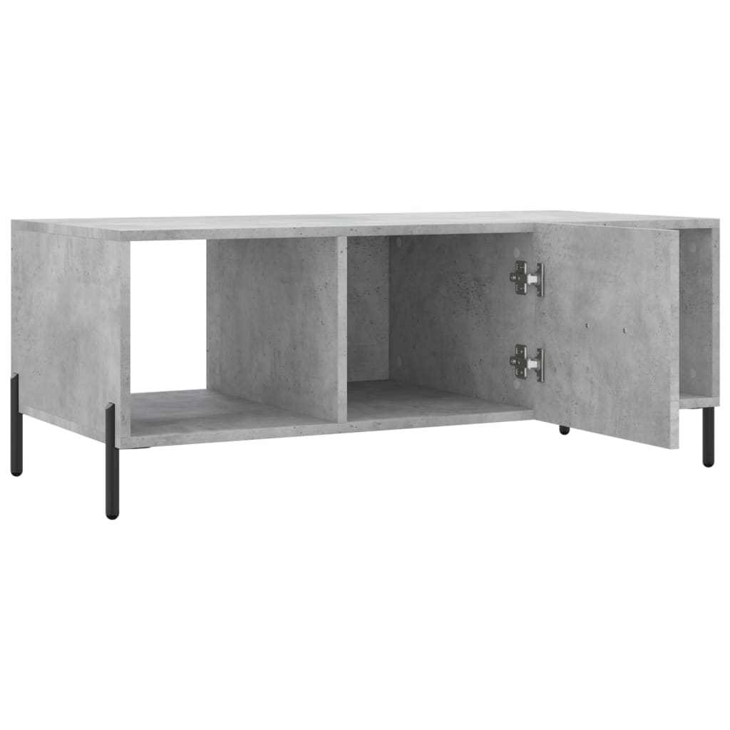 Tavolino Salotto-Tavolino da soggiorno-Tavolo Grigio Cemento 102x50x40 cm Legno Multistrato 892826