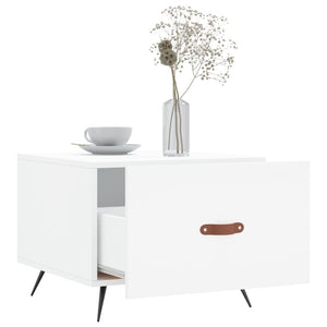 Tavolini da Salotto 2 pz Bianchi 50x50x40 cm Legno Multistrato 829333