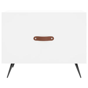 Tavolini da Salotto 2 pz Bianchi 50x50x40 cm Legno Multistrato 829333