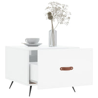 Tavolino da Salotto Bianco Lucido 50x50x40 cm Legno Multistrato 829336