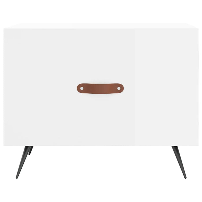 Tavolino da Salotto Bianco Lucido 50x50x40 cm Legno Multistrato 829336