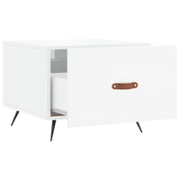 Tavolino da Salotto Bianco Lucido 50x50x40 cm Legno Multistrato 829336