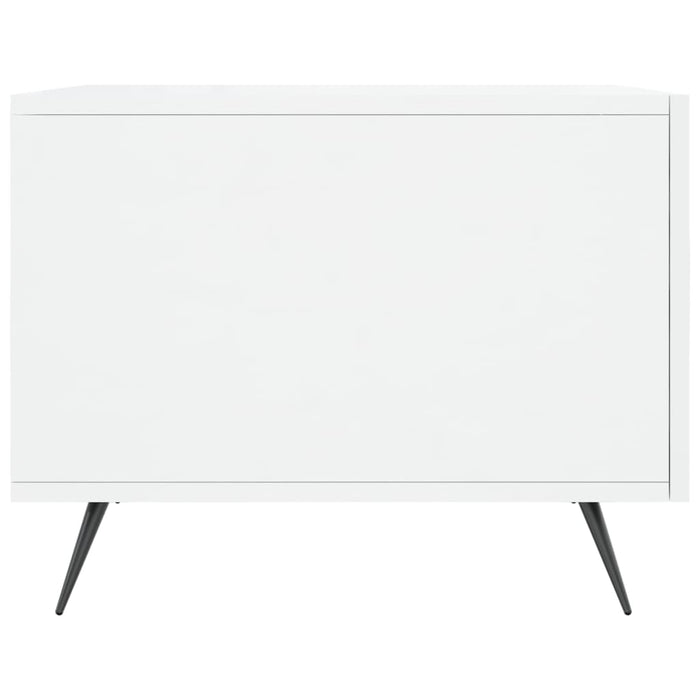 Tavolino da Salotto-Tavolino da soggiorno-Tavolo Bianco Lucido 50x50x40 cm Legno Multistrato 123758