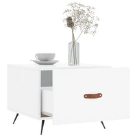 Tavolini Salotto 2pz Bianco Lucido 50x50x40cm Legno Multistrato 829337