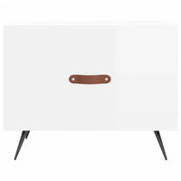 Tavolini Salotto 2pz Bianco Lucido 50x50x40cm Legno Multistrato 829337