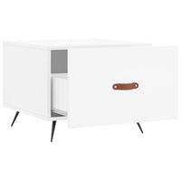 Tavolini Salotto 2pz Bianco Lucido 50x50x40cm Legno Multistrato 829337