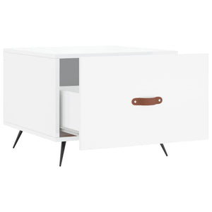 Tavolini Salotto 2pz Bianco Lucido 50x50x40cm Legno Multistrato 829337